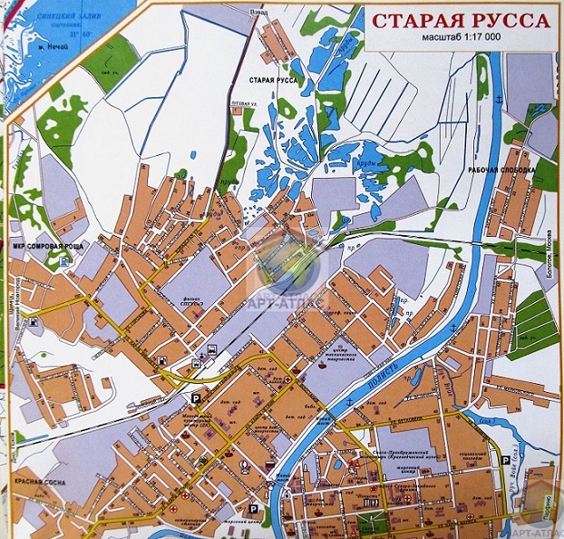 Топографическая карта Старорусского района Новгородской области.