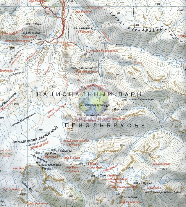 Купить в СПб карту Прильбрусья за 150 руб.
